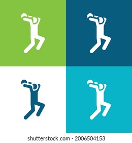 Basketball-Player Mit vier minimalen Symbolen in Farbe