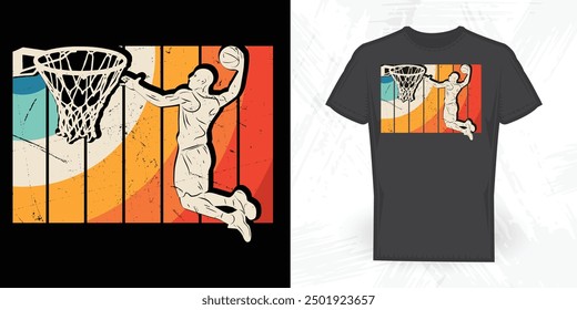Basketball Player Funny Vintage Basketball T-shirt Design