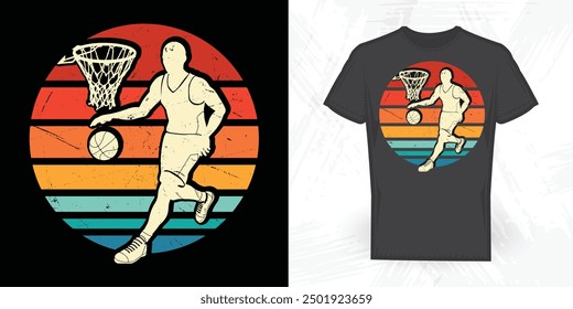 Basketball Player Funny Vintage Basketball T-shirt Design