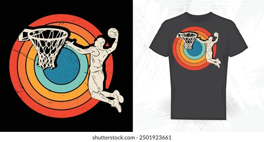 Basketball Player Funny Vintage Basketball T-shirt Design