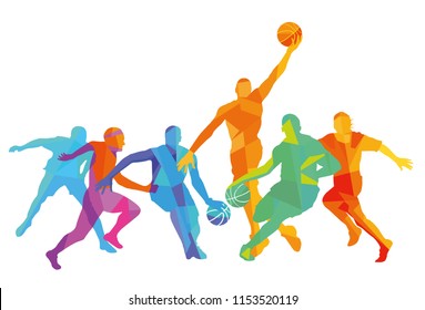 Basketball player at the game, illustration