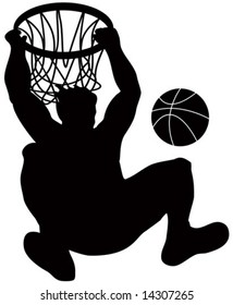 243 Basketball Player After Dunking Images, Stock Photos & Vectors 