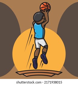 basketball player icon doing a shoot