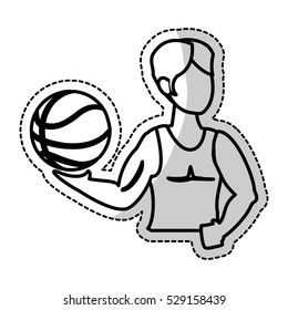 basketball player icon image vector illustration design 