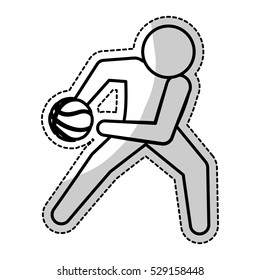 basketball player icon image vector illustration design 