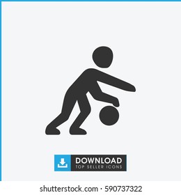 basketball player icon. Simple filled basketball player vector icon. On white background.