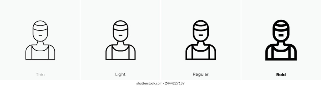 basketball player icon. Thin, Light Regular And Bold style design isolated on white background