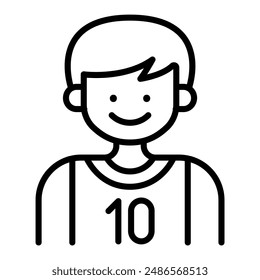 Basketball player icon in thin line style Vector illustration graphic design 