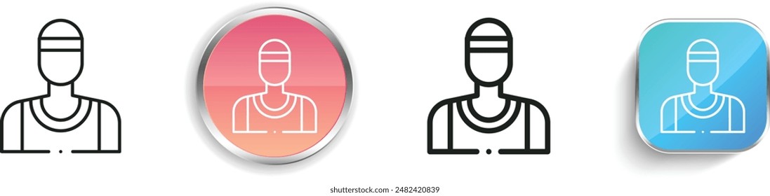 basketball player icon. Thin Linear, Regular and Button Style Design Isolated On White Background