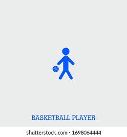 basketball player icon. basketball player vector on gray background