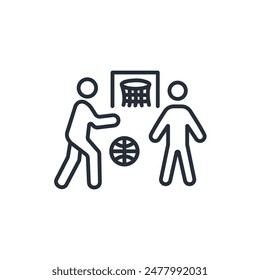 basketball player icon. vector.Editable stroke.linear style sign for use web design,logo.Symbol illustration.
