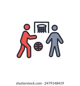 basketball player icon. vector.Editable stroke.linear style sign for use web design,logo.Symbol illustration.