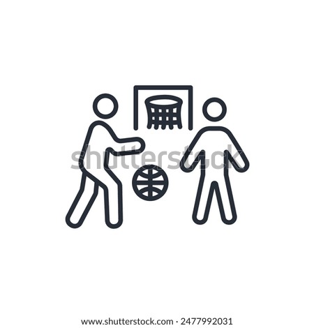 basketball player icon. vector.Editable stroke.linear style sign for use web design,logo.Symbol illustration.