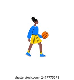 Basketball player illustration, flat style