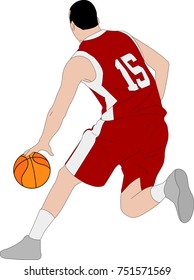 basketball player illustration - vector