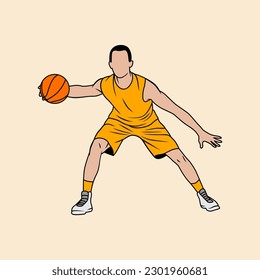 Basketball player illustration vector isolated