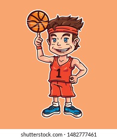 Basketball player illustration vector for print, mascot, etc.