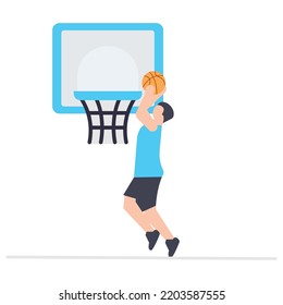 Basketball with player illustration which is suitable for commercial work and easily modify or edit it

