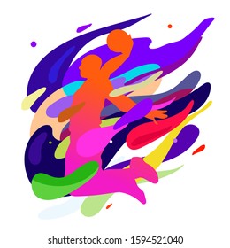 Basketball Player Illustrations. Vector art style.