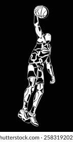 
Basketball player image movements, suitable for guidebooks, posters, clothing designs and others