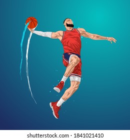 basketball player jump shoot the ball