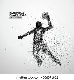 Basketball player leaps