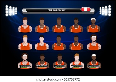 Basketball Player. Player Line Up