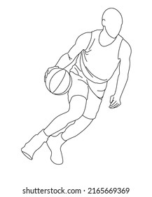 Basketball Player Line Art Basket Line Stock Vector (Royalty Free ...