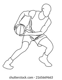 basketball player line art. basket. line art