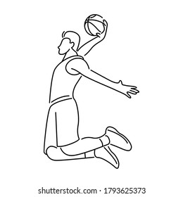 Basketball player, line art illustration