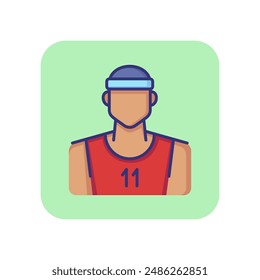 Basketball player line icon. Sportsman, profile, avatar. Occupation concept. Can be used for topics like sport, ball game, team member