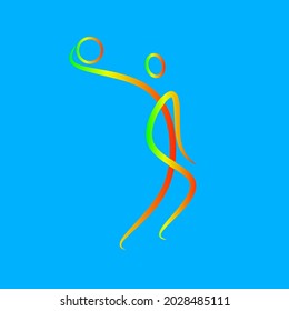 basketball player line vector illustration