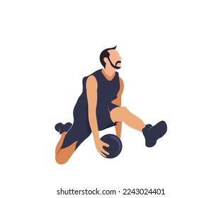 ilustrador de diseño del logo del jugador de baloncesto