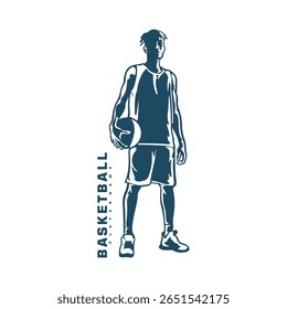 Basketball Player logo design vector. Silhouette Basketball Male Player Template Illustration. Icon Symbol