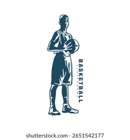 Basketball Player logo design vector. Silhouette Basketball Male Player Template Illustration. Icon Symbol
