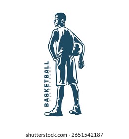 Basketball Player logo design vector. Silhouette Basketball Male Player Template Illustration. Icon Symbol