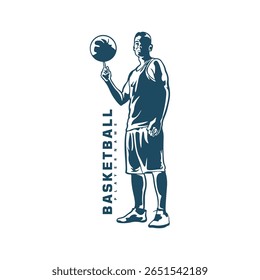 Basketball Player logo design vector. Silhouette Basketball Male Player Template Illustration. Icon Symbol