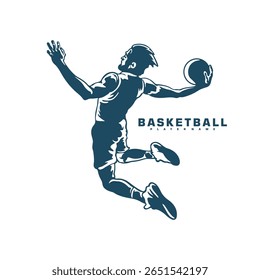 Basketball Player logo design vector. Silhouette Basketball Male Player Template Illustration. Icon Symbol