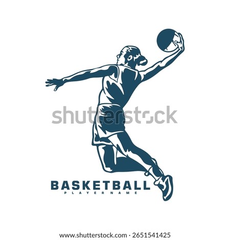 Basketball Player logo design vector. Silhouette Basketball Women Player Template Illustration. Icon Symbol