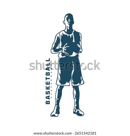 Basketball Player logo design vector. Silhouette Basketball Male Player Template Illustration. Icon Symbol