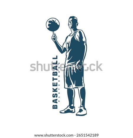 Basketball Player logo design vector. Silhouette Basketball Male Player Template Illustration. Icon Symbol