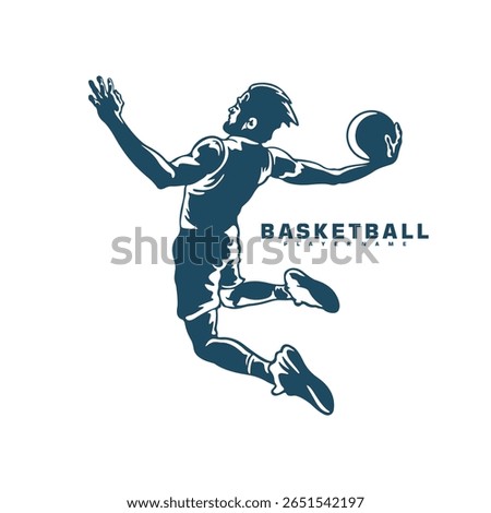 Basketball Player logo design vector. Silhouette Basketball Male Player Template Illustration. Icon Symbol