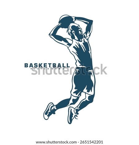 Basketball Player logo design vector. Silhouette Basketball Male Player Template Illustration. Icon Symbol