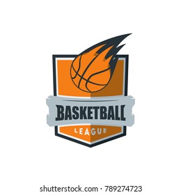 Basketball Player Logo Template. Creative Sport Game Vector Illustration