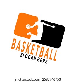 Basketball player logo vector. Basketball sport club logo design template
