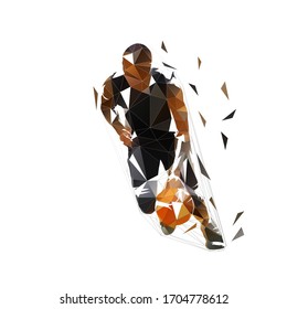 Basketball player. Low poly vector illustration