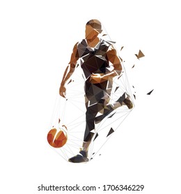 Basketball player. Low poly vector illustration