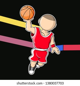 basketball player makes slum dunk. Vector illustration - Vector