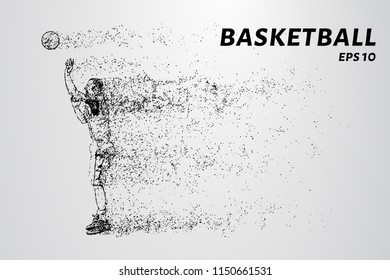 Basketball player makes a throw. Basketball design concept.
