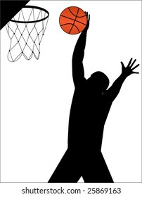 basketball player making basket